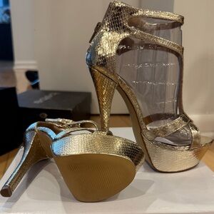 Steve Madden Gold Snakeskin Heels